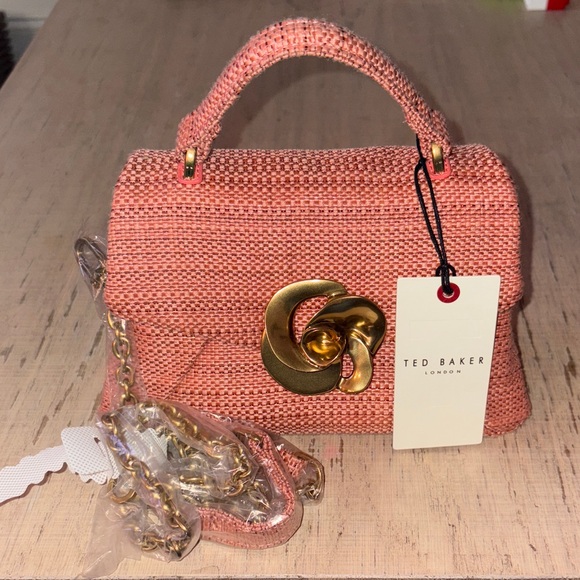Ted Baker Coral Woven Mini Bag with Gold Detail - Picture 1 of 8